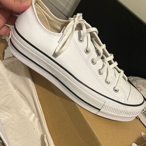 Converse Women's White Sneakers - used once.